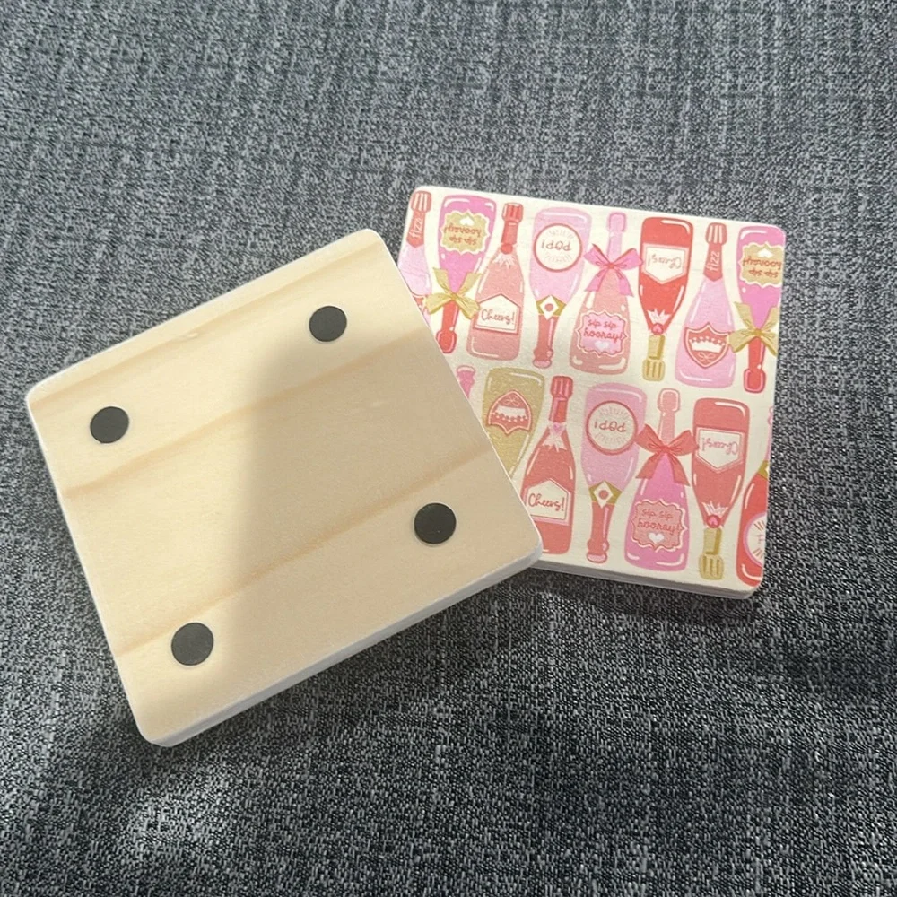 Champagne Bottle Design Party Cups and coaster set